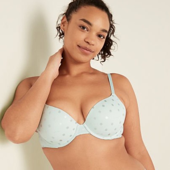 PINK Victoria's Secret Other - Victoria's Secret PINK Wear Everywhere T-Shirt Lightly Lined Bra 40C Blue Dot